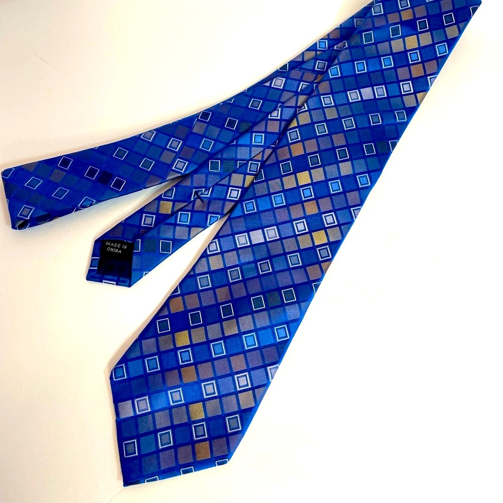 Joe Abboud Silk Classic Geometric Squares 60” Big & Tall